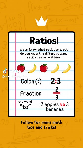 The 3 ways ratios can be written! #ratios #mathhelp #mathteacher #fyp