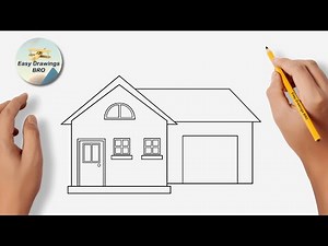 How to draw a house with garage | Drawing house tutorial | Easy Drawings BRO