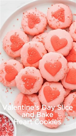 Valentine's Day Slice-and-Bake Heart Cookies These are the cutest cookies you will ever bake! This recipe is a total game-changer. It is buttery, tender, and honestly, it might just be the best thing I've ever baked. Whether you're treating yourself or impressing guests, this recipe is a guaranteed winner every single time . One bite and you'll understand why I'm obsessed. Comment “ VALENTINE ” for the full recipe, and I’ll send the link straight to your DMs #valentinesday #cookies #valentines #
