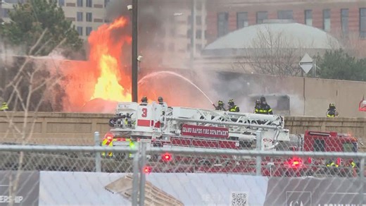 NB & SB US-131 near Pearl Street closed due to large tanker fire