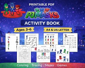 PJ Masks Homeschool Activity Printable Preschool Coloring Pages Kids Busy Book for Kindergarten Cartoon Characters Coloring Sheets PDF - Etsy Canada