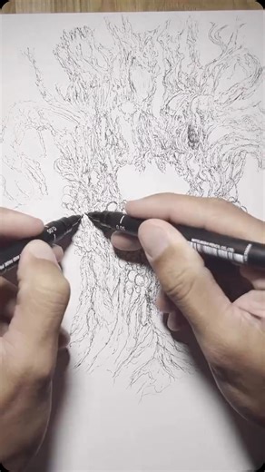 Dot by dot, line by line, this fungal tree comes to life in a matter of seconds  : @drosmal . . . #uniball #uniusa #illustration #unipin #fineliner #sketches #art #crafts #timelapse | Uni USA | Facebook
