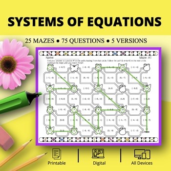 Spring: Systems of Equations Maze Activity