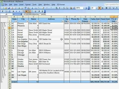Automatic Excel Worksheet Formatting