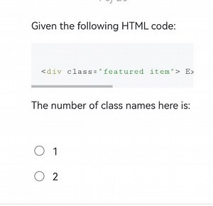 Given the following HTML code:html ExThe number of class ... | Filo