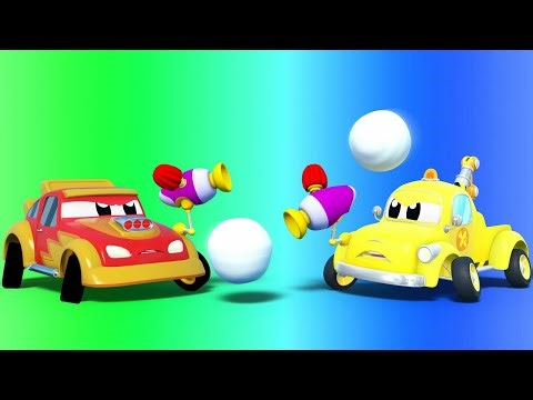 Guerra de BOLAS de NIEVE en AUTO CITY!