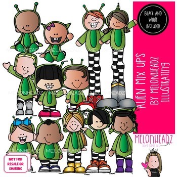 Aliens Mix Ups clip art, Space clip art COMBO PACK