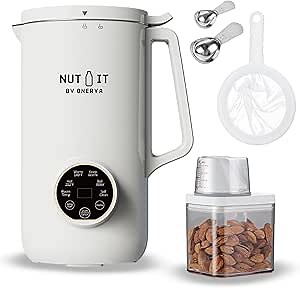 ONERVA™ NUT IT Nut Milk Maker Machine Set: Craft Your Own Almond, Oat, Coconut, Soy, or Plant-Based Milks with Ease. Effortlessly Boil and Blend Almost 4 Servings in a Self-Cleaning, 800 ml Capacity
