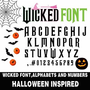 Wicked Font OTFTTF, SVG Includes Letters Numbers and Musicle Font Perfect for DIY Projects Cricut and Canva , Glinda & Elphaba - Etsy