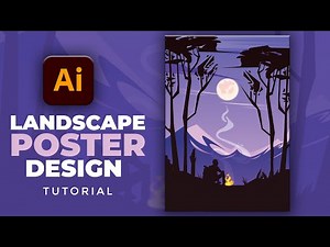 Illustrator CC Tutorial | Graphic Design | Landscape Poster Design
