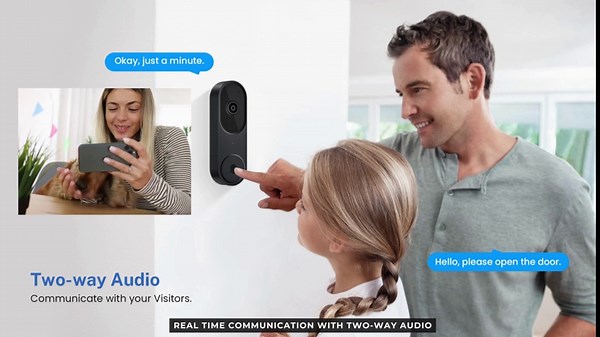 1080P Wired Video Doorbell (Wiring Required), Smart WiFi Doorbell Camera with Chime, Indoor/Outdoor Surveillance, Human Detection, IR Night Vision, Cloud Storage, Live View
