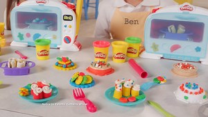 With this light-up toy oven, junior chefs can make Play-Doh foods rise almost like magic! Simply put some Play-Doh compound in a baking tray and place it in the oven. Press the lever and see the Play-Doh food 'bake' as the lights turn on. The lights change from white to red as it finishes 'baking', and hear it 'ding' when it's done! Get it at Toys"R"Us Singapore or online at <bit.ly/2HZerQT> | Toys"R"Us Singapore | Facebook