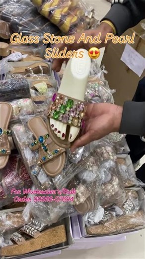 Glass stone Work sliders #comfortablefootwear #tranding #wholesale #view #partywearcollections