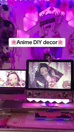How to make this cute japanese sakura decor for your anime room! #diy #kawaii #aesthetic #animetiktok #anime #tutorial #howto #decor #cute #foryourpage #foryou #foryoupageofficiall #roommakeover #roomdecor #decoration #animeroom #sakura #japan #japanese