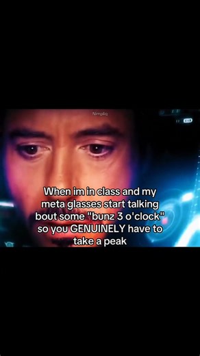 uncvoid on Instagram: "🕶️ Interesting fact: This meme predicts the inevitable corruption of augmented reality technology. It features Tony Stark utilizing his advanced Heads-Up Display to analyze critical battlefield data. The text recontextualizes this genius-level interface as a bored student using "Meta glasses" to subtly locate attractive classmates during a lecture. It hits because it acknowledges that primal instincts will always overpower technological advancement. It validates the theor