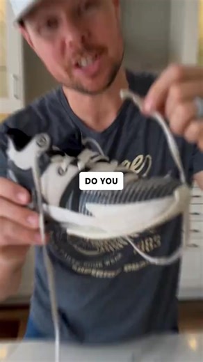 6.8K views · 105 reactions | Ever had a frayed shoe lace that won’t fit through the islet?  Use some Saran Wrap or a plastic straw around the tip and use a lighter to shrink wrap it around the tip! ➕ Follow for more Simple Tips around the House  #shoes #tips #tipsandtricks #fix #secondhanditems | KencLong | Facebook