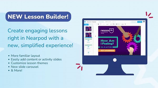 Teachers, get ready for an easier lesson creation experience with Nearpod's NEW Lesson Builder! 🛠️✨ 💻 More familiar layout ➕ Easily add content or activity slides 🖌️ Customize lesson themes 📑 New slide carousel 🙌 More! ⭐ Like this if you can’t wait to use this update! Learn more: https://bit.ly/455a40a | Nearpod