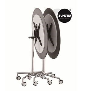 [Hot Item] Round Movable Fold Away Lecture Folding Collapsible Flip up Top College Study Table with Castors