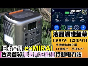行動電源實測分享【日本e+Mirai次世代大容量行動電源｜EMR1500w】露營車宿旅行好物｜無明火料理｜停電必備《憂娘駕駛Outdoor》