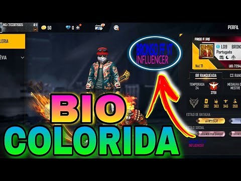 Como deixar colorido as Letras da Bio/Perfil do Free fire!! Códigos de cores!!
