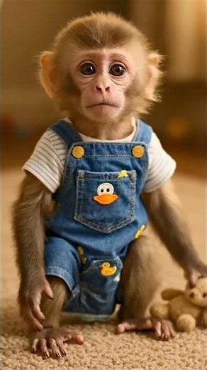 Cute Baby Monkey Fart & Laughing 😂