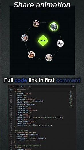 Modern Circular Share Menu Animation | HTML & CSS Tutorial 🚀