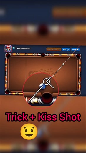 Trick + Kiss shot 8 Ball pool amazing trick shot @XJgaming8bp No aim hack no cheats😄🫠🫣🧐🫢🤪