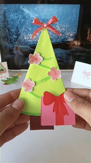 DIY Christmas Tree Pop-Up Card🎄✨| Easy Handmade Christmas Card Idea #christmascard#handmadechristmas
