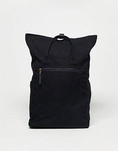 ASOS DESIGN canvas backpack with laptop compartment in black | ASOS