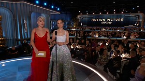 Icon 🤝 icon. Here to present Best Picture – Animated, it's Florence Pugh and Natalie Portman! #GoldenGlobes | Golden Globes