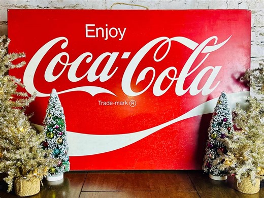 1960s Coca Cola Aluminum Vintage Sign Enjoy Coca Cola Wall Sign Soda Advertising 36x26 - Etsy