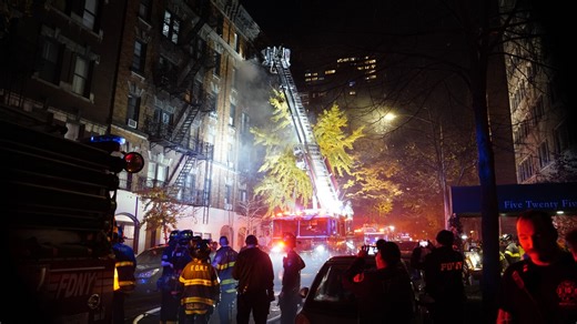 1 dead in NYC blaze as fire extends up and down apartment floors
