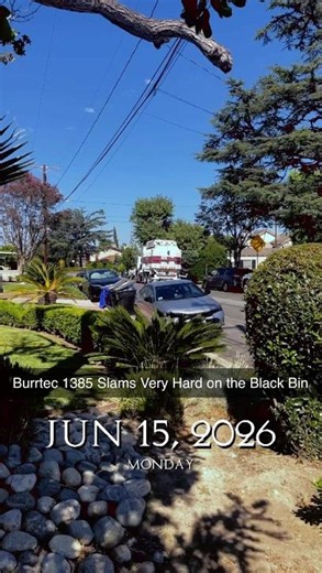 Burrtec 1385 Slams Very Hard on the Black Bin