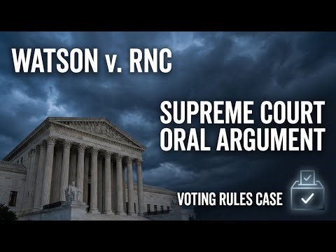 [Full Argument] Mail Ballot Deadline Fight: Watson v. Republican National Committee