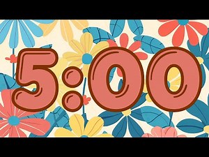 5 Minute Timer with Cute Flowers | Five Min Simple Countdown for Focus & Relaxation Timer