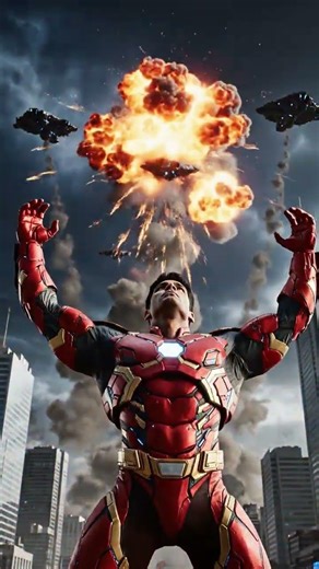 WOW!!crazy alien attack😮ironman #superhero #viral #strong