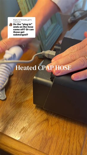 Replying to @Tornado_girl heated hose can be washed. Just keep the plug out of the water. The ends do not come off .Luna G3 #cpap #cpaplife #heatedhose #cpapmachine