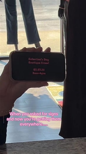 ✨ When you asked for a sign… and now you’re seeing them everywhere ✨⁠ 👀💘⁠ ⁠ Consider this your official sign to grab your girls and hit the Galentine’s Boutique Crawl 🛍️💕⁠ ⁠ 📅 Saturday, February 7th⁠ ⏰ 9AM–4PM⁠ ⁠ The date. The time. The deals. The vibes.⁠ Everything is lining up for the ultimate girls’ day out 💅💖⁠ You don’t ignore signs like this… you make plans 😘⁠ We’ll see you there ✨⁠ ⁠ #GalentinesBoutiqueCrawl #shopping #girlsday #clothing #fyp