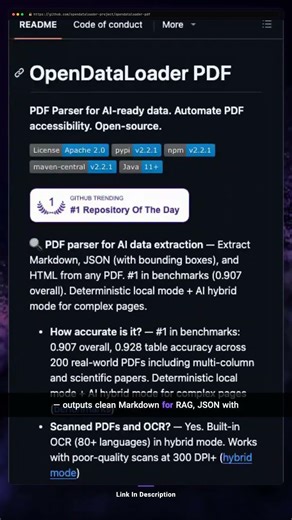 OpenDataLoader PDF: #1 Ranked AI PDF Parser — Trending Now #shorts