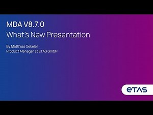 MDA V8.7.0 — What’s New Presentation