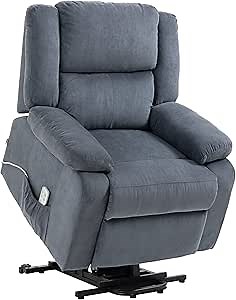 HOMCOM Electric Power Lift Recliner Chair for Elderly with Zero Gravity and Removable Upholstered Armrests, Reclining Chair with Remote Control, Side Pockets, Grey