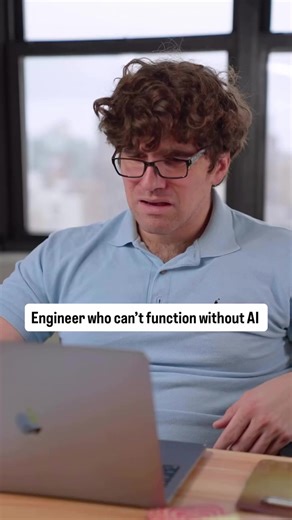 #creatorsearchinsights Engineers who can't code without AI. 😂😂 Before you start coding with AI, at least learn to code without it. Know the basics of Software Engineering. What do you think? Video Credit: @techroastshow Instagram #softwaredeveloper #programming #ai #trending