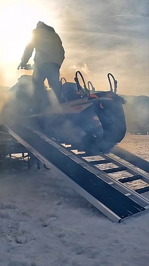 Epic day riding powder up in Big Sky! Really loving my new ramp from @blackwidowpro. It's high quality, easy to use, and saves my friends and I from a serious struggle after a long day out making pow turns. The first of many uses to come was a great success! #blackwidow #sledramp #sled #snowmobile #pow #sledding #skidoo #bigsky #montana #braap #2stroke #twostroke #blackice #trifold #fyp #foryou #foryoupage