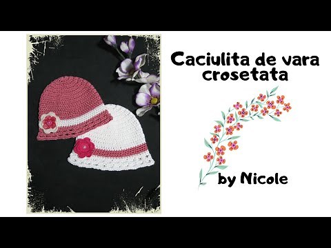 Palarie crosetata pentru fetite - Caciulita de vara crosetata pas cu pas