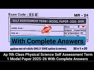 💯real Ap 9th physics Sa1 question paper and answer 2025|Ap 9th physics SA Term 1 answer key 2025