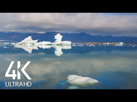 8 HOURS Calming Water and Wind Sounds of the Icelandic Glaciers - 4K Nature Soundscape Video