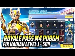 ROYALPASS M4 LEVEL 1 TO 50RP REWARDS PUBG MOBILE/BGMI
