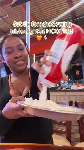 Hooters waitress gets a whipped cream pie in the face! #pieintheface