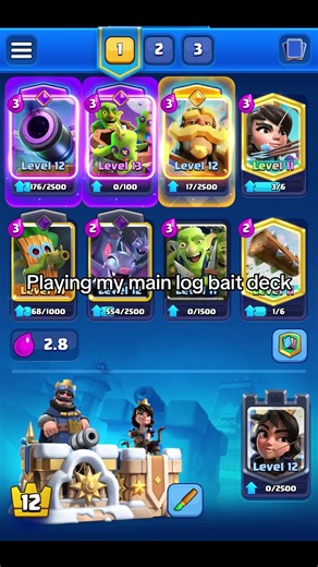 Log bait best deck #clashroyale #viral #clashroyalememes #fyp #funny | clash royale