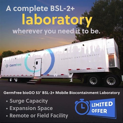 GermFree bioGO 53' BSL-2+ Mobile Biocontainment Laboratory For Sale